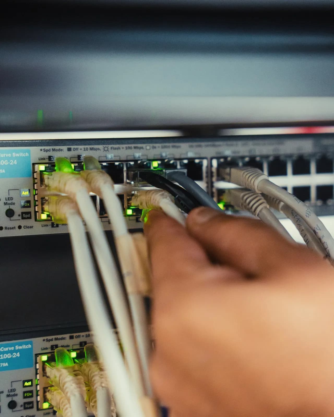 Patching network cables into a switch